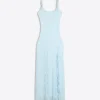 Vestido midi con ribete de encaje