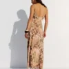 Vestido midi de tul con estampado animal Vestido midi de tul con estampado animal