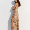 Vestido midi de tul con estampado animal Vestido midi de tul con estampado animal
