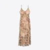 Vestido midi de tul con estampado animal Vestido midi de tul con estampado animal