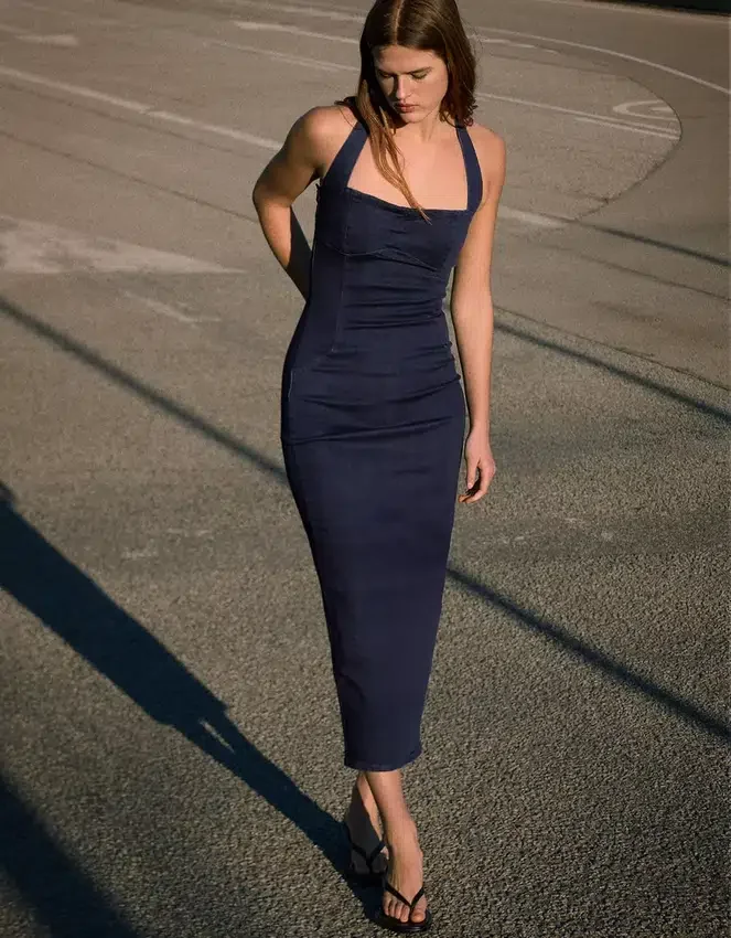 Vestido midi Denim – Vestidos y monos Vestido midi Denim – Vestidos y monos