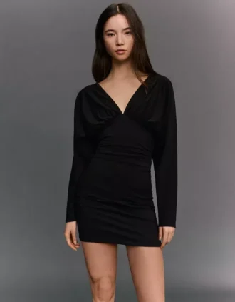 Vestido mini con fruncidos – Vestidos y monos