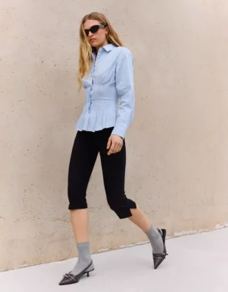 Zapatos de tacón bajo con hebilla y talón abierto