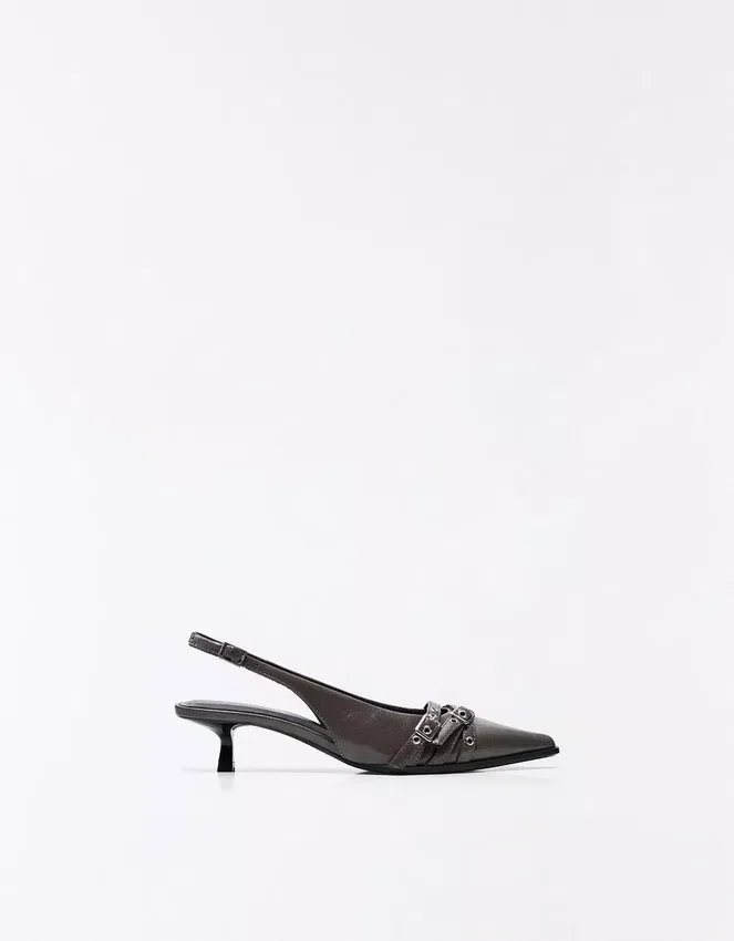 Zapatos de tacón bajo con hebilla y talón abierto – Zapatos de tacón Zapatos de tacón bajo con hebilla y talón abierto – Zapatos de tacón