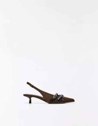 Zapatos de tacón bajo con hebillas y talón abierto – Zapatos de tacón Zapatos de tacón bajo con hebillas y talón abierto – Zapatos de tacón