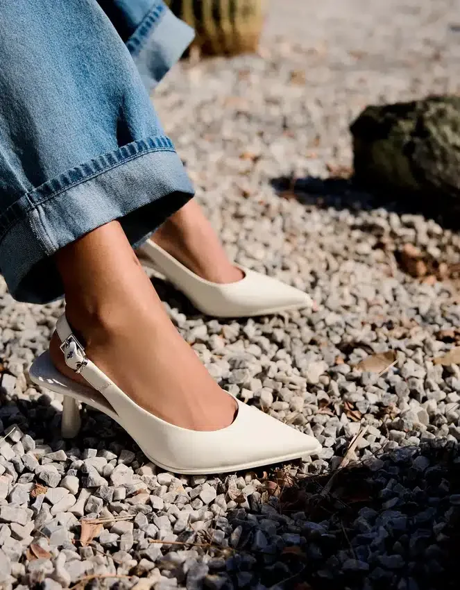 Zapatos de tacón bajo con talón abierto – Zapatos de tacón – Mujer Zapatos de tacón bajo con talón abierto – Zapatos de tacón – Mujer
