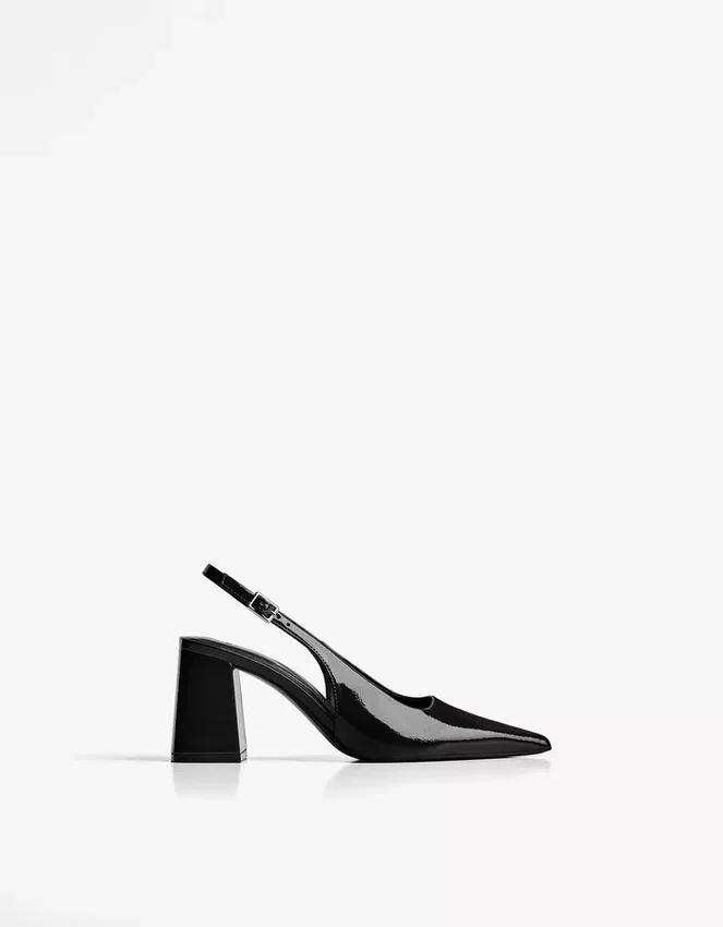 Zapatos de tacón grueso con talón abierto – Zapatos Zapatos de tacón grueso con talón abierto – Zapatos
